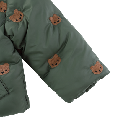Florus Jacket Bears Thyme | Kinderjas | Bomberjack met faux-fur kraag