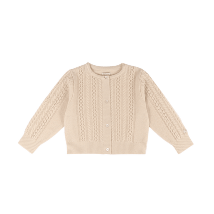 Danik Merino Wool Cardigan | Kindervest | Soft Sand