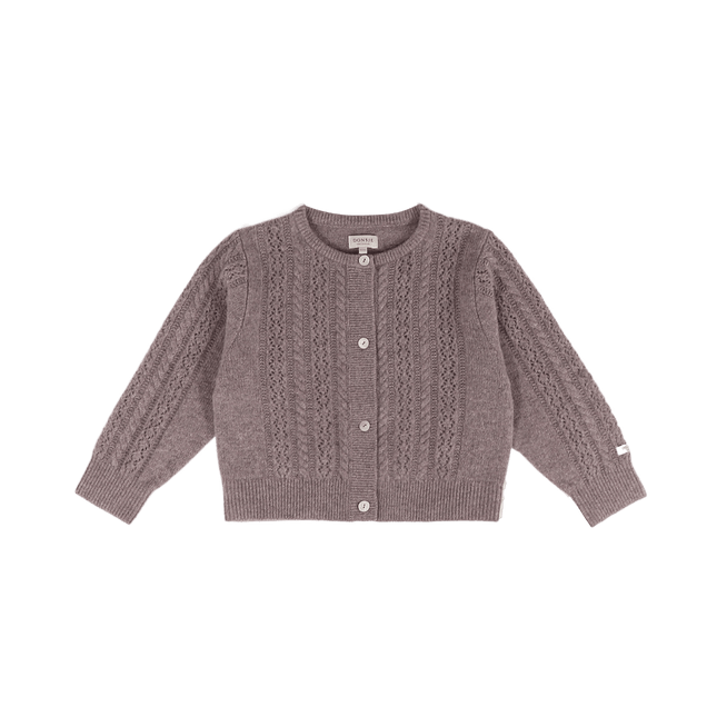 Danik Merino Wool Cardigan | Dark Taupe Melange