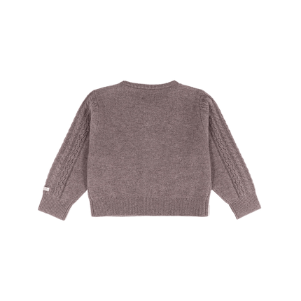 Danik Merino Wool Cardigan | Kindervest | Dark Taupe Melange