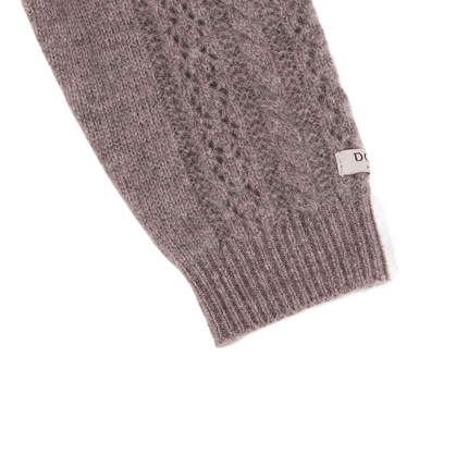 Danik Merino Wool Cardigan | Kindervest | Dark Taupe Melange