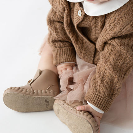 Danik Merino Wool Cardigan | Kindervest | Rose Brown