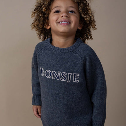 Fionn Merino Wool Sweater | Kindertrui | Cloudy Grey Melange