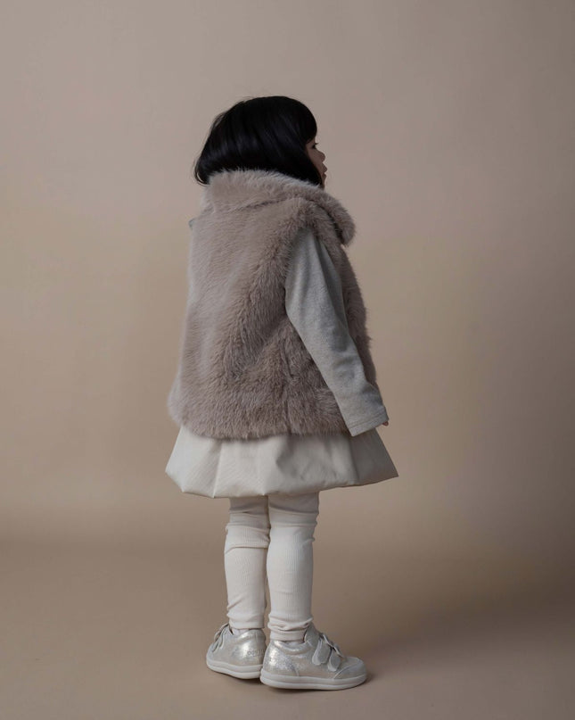Roswita Gilet | Taupe Teddy