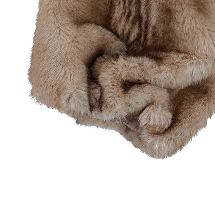 Widya Leg Warmers Soft Taupe Striped Teddy | Beenwarmers