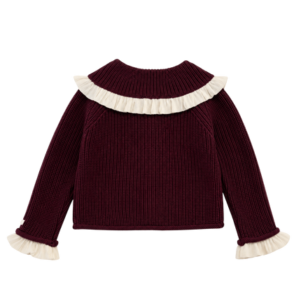 Zoila Cardigan | Kindervest | Aubergine