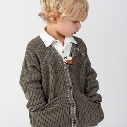 Khalan Cardigan | Stone Green