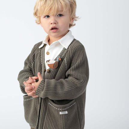 Khalan Cardigan | Stone Green