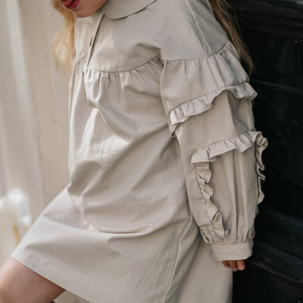 Everoux Dress | Meisjesjurk | Soft Taupe