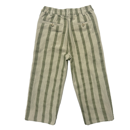 Mazen Trousers | Light Green - Green Striped