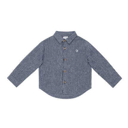 Chee Shirt | Navy Blue - White Striped