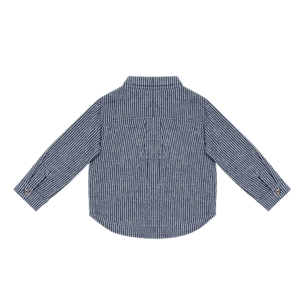 Chee Shirt | Navy Blue - White Striped
