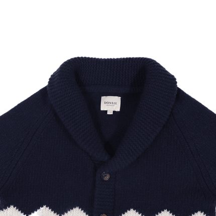 Kwinten Merino Wool Cardigan | Polar Bears | Navy Blue