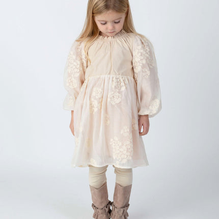 Kylen Dress | Meisjesjurk | Soft Powder - White Blossom