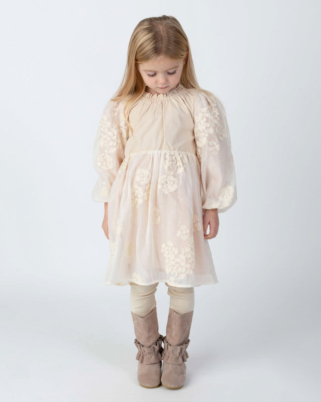 Kylen Dress | Meisjesjurk | Soft Powder - White Blossom
