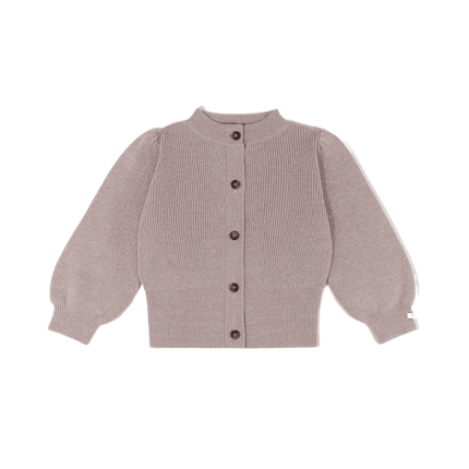 Yorien Cardigan | Kindervest | Lavender Brown Melange Glitter
