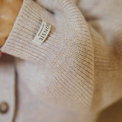 Yorien Cardigan | Kindervest | Lavender Brown Melange Glitter
