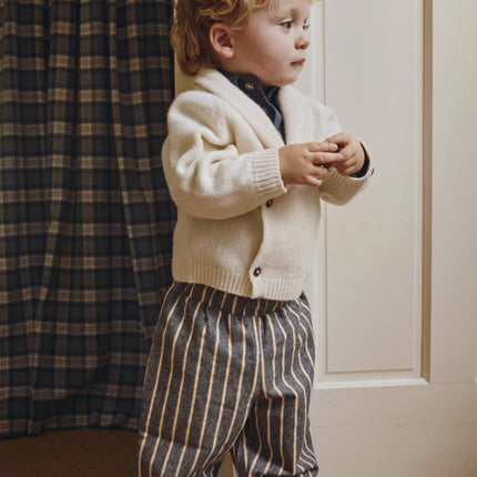 Bjorno Trousers | Dark Spruce - Sand Striped