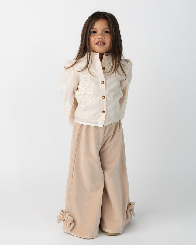 Opali Blouse | Kinderblouse | Soft Powder - White Blossom