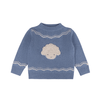 Selwyn Merino Wool Sweater | Kindertrui | Lammy | Vintage Blue Melange