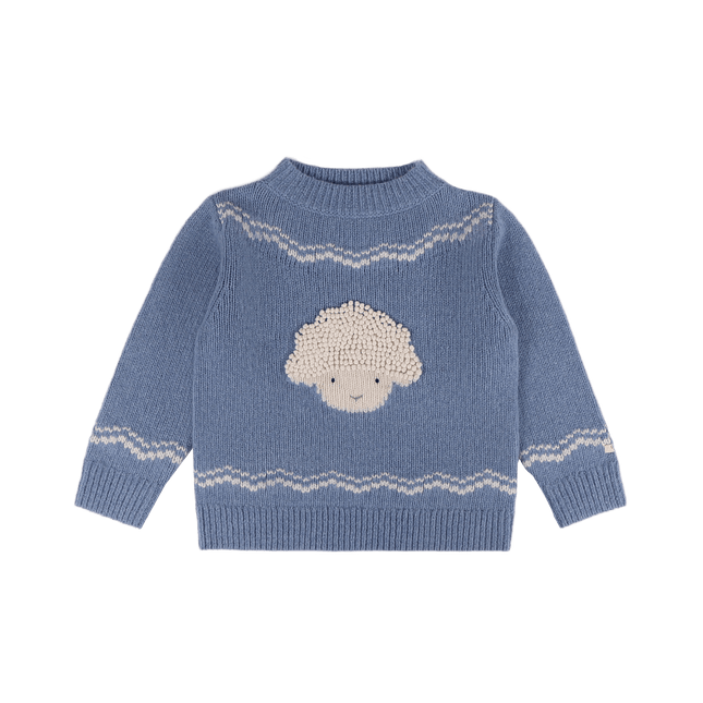 Selwyn Merino Wool Sweater | Kindertrui | Lammy | Vintage Blue Melange