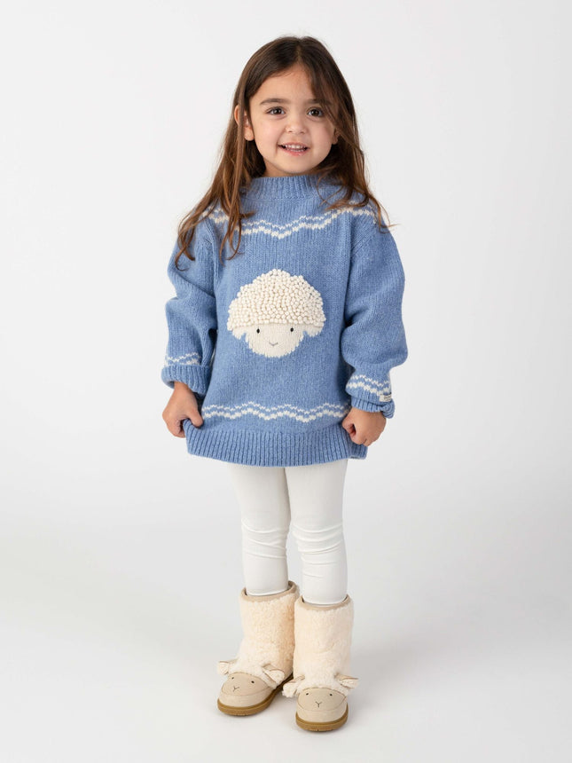 Selwyn Merino Wool Sweater | Kindertrui | Lammy | Vintage Blue Melange
