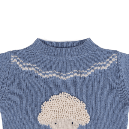 Selwyn Merino Wool Sweater | Kindertrui | Lammy | Vintage Blue Melange