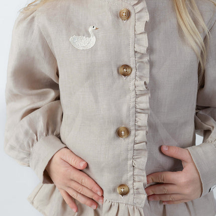 Siles Blouse | Kinderblouse | Swan | Soft Taupe