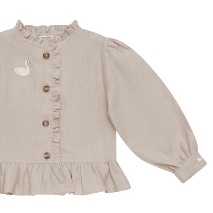 Siles Blouse | Kinderblouse | Swan | Soft Taupe