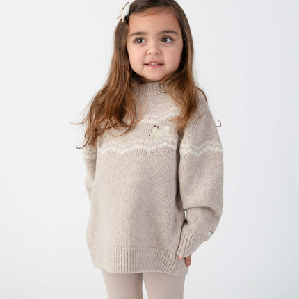 Yohana Merino Wool Sweater | Arctic Hares | Lavender Brown Melange
