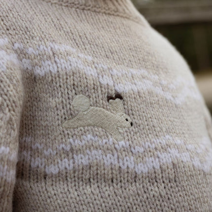 Yohana Merino Wool Sweater | Arctic Hares | Lavender Brown Melange