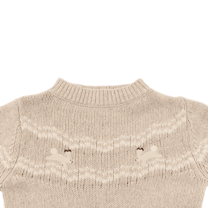 Yohana Merino Wool Sweater | Arctic Hares | Lavender Brown Melange