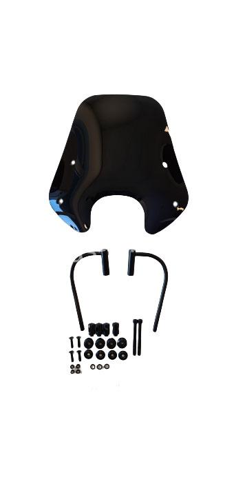 Piaggio Zip Origineel Glans Zwart Laag Windscherm 30 cm hoog Inclusief bevestigingsset