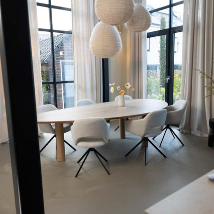 Eiken massief eettafel Naturel - Kiezel B - Columbus naturel