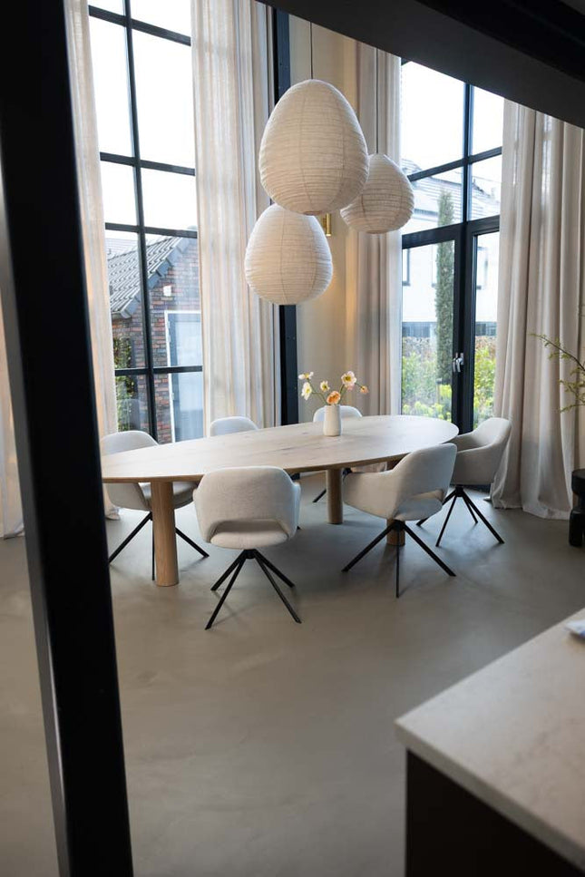 Eiken massief eettafel Naturel - Kiezel B - Columbus naturel