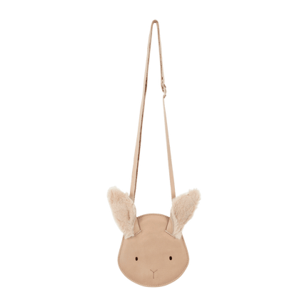 Britta Exclusive Purse | Kindertasje | Fluffy Bunny | Light Rust Leather