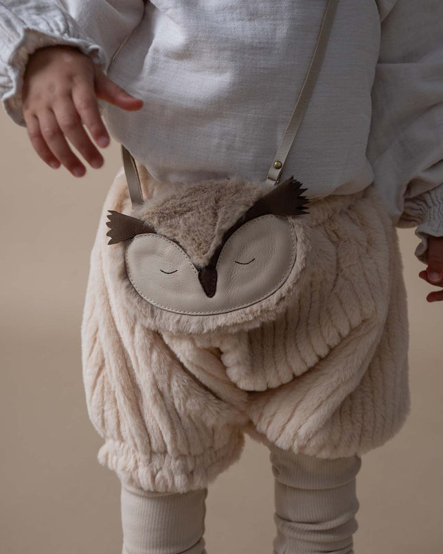 Britta Exclusive Purse | Kindertasje | Owl | Ivory Classic Leather