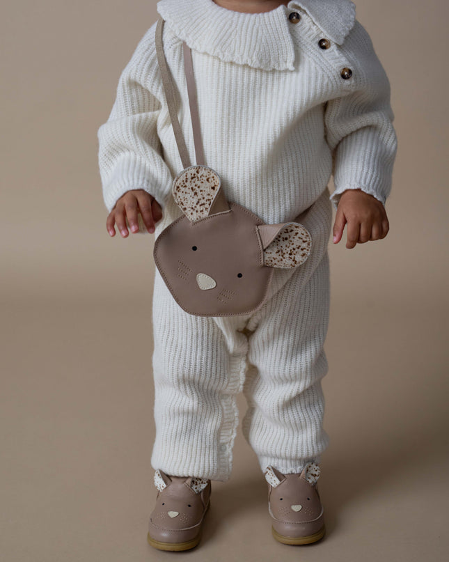 Britta Exclusive Purse | Kindertasje | Mouse | Praline Leather