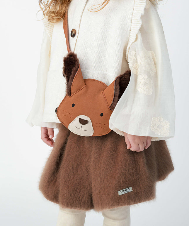 Britta Exclusive Purse | Kindertasje | Fluffy Squirrel | Walnut Nubuck