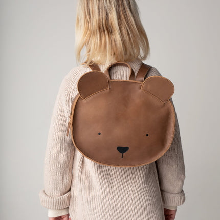 Umi Schoolbag | Schooltas | Bear | Cognac Classic Leather