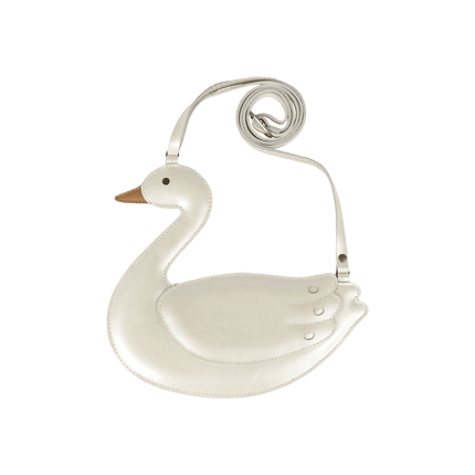 Chiem Purse | Kindertasje | Swan | Off White Metallic Leather