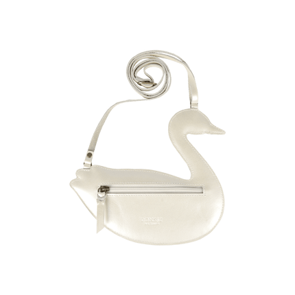 Chiem Purse | Kindertasje | Swan | Off White Metallic Leather