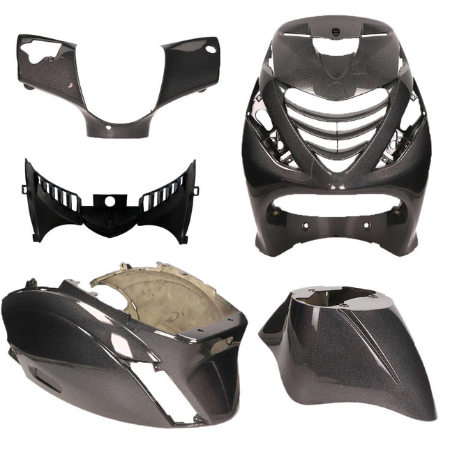 Piaggio Zip SP Plaatset 5-Delig Psychedelic Sprankel Donkergrijs – Kappenset / Beplatingsset