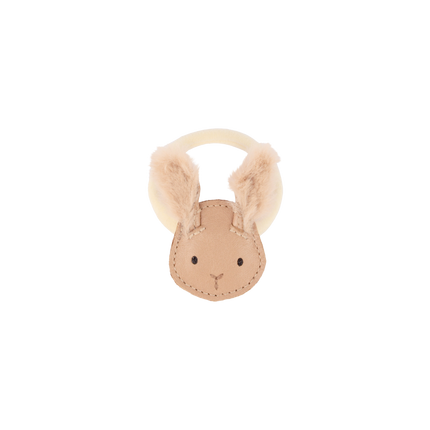 Josy Exclusive Hair Tie | Haarelastiek | Fluffy Bunny | Light Rust Leather