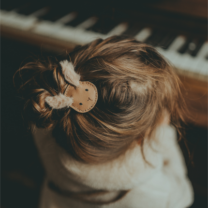 Josy Exclusive Hair Tie | Haarelastiek | Fluffy Bunny | Light Rust Leather