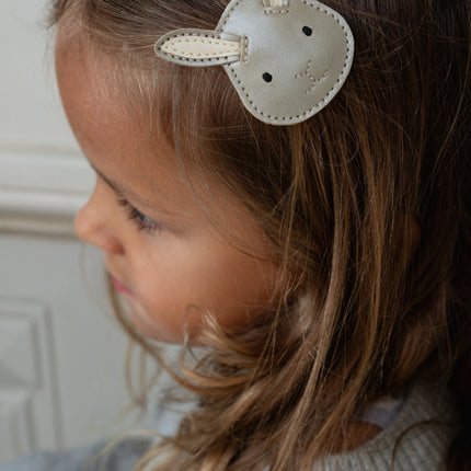 Blinc Clip | Haarclip | Bunny | Champagne Metallic Leather