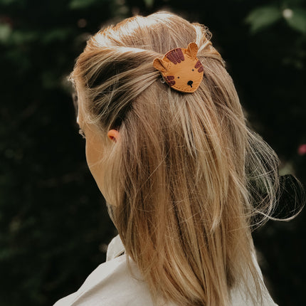 Josy Classic Hairclip | Haarclip | Tiger | Camel Classic Leather