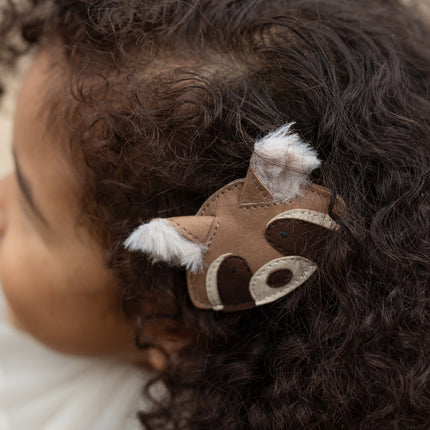 Josy Exclusive Hairclip | Haarclip | Raccoon | Truffle Nubuck