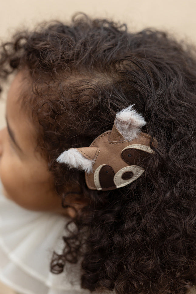 Josy Exclusive Hairclip | Haarclip | Raccoon | Truffle Nubuck