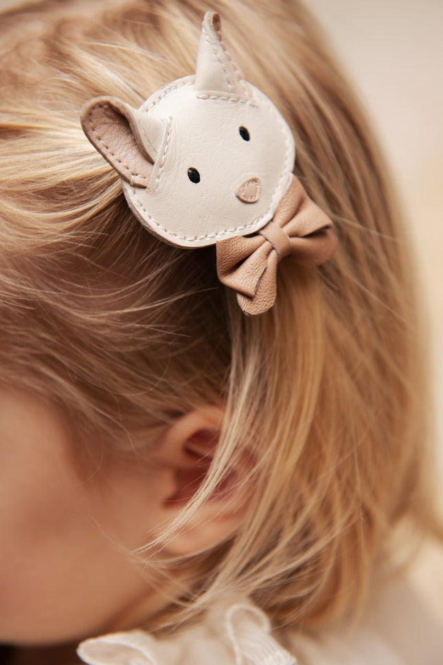 Pua Clip | Haarclip | Kitten | Off White Leather